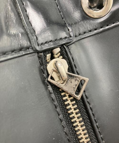 JUNYA WATANABE COMME des GARCONS（(ジュンヤワタナベ コムデギャルソン）JUNYA WATANABE COMME des GARCONS ((ジュンヤワタナベ コムデギャルソン) レザー巾着バッグ ブラックの古着・服飾アイテム