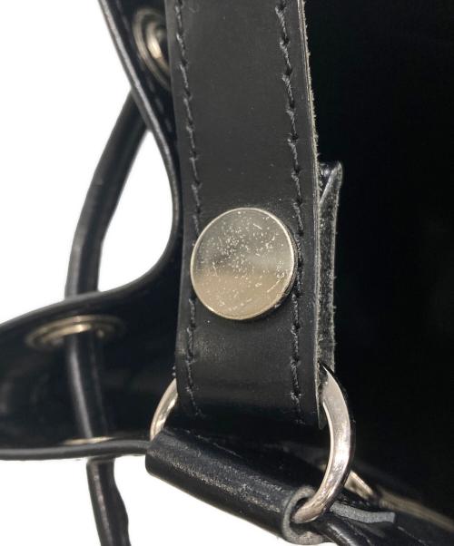 JUNYA WATANABE COMME des GARCONS（(ジュンヤワタナベ コムデギャルソン）JUNYA WATANABE COMME des GARCONS ((ジュンヤワタナベ コムデギャルソン) レザー巾着バッグ ブラックの古着・服飾アイテム