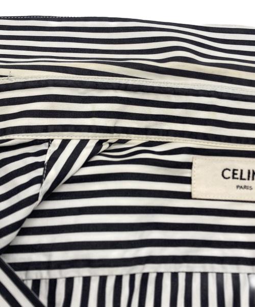 CELINE（セリーヌ）CELINE (セリーヌ) ストライプコットンシャツ グレー×ホワイト サイズ:37の古着・服飾アイテム