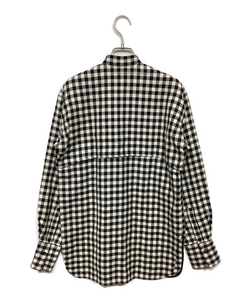 TAKESHI KOSAKA by Y's Pink Label（タケシコウサカ バイ ワイズピンクレーベル）TAKESHI KOSAKA by Y's Pink Label (タケシコウサカ バイ ワイズピンクレーベル) ギンガムチェックノーカラーシャツ ベージュ×ブラック サイズ:1の古着・服飾アイテム