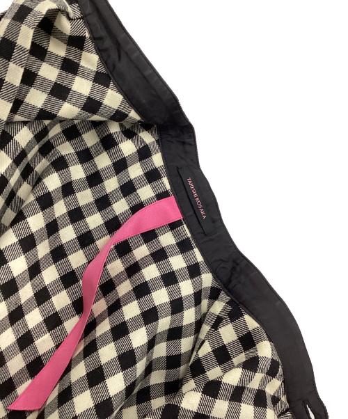 TAKESHI KOSAKA by Y's Pink Label（タケシコウサカ バイ ワイズピンクレーベル）TAKESHI KOSAKA by Y's Pink Label (タケシコウサカ バイ ワイズピンクレーベル) ギンガムチェックノーカラーシャツ ベージュ×ブラック サイズ:1の古着・服飾アイテム