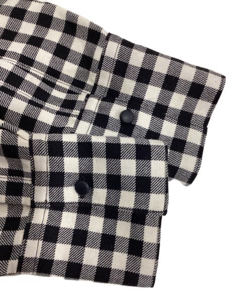 TAKESHI KOSAKA by Y's Pink Label（タケシコウサカ バイ ワイズピンクレーベル）TAKESHI KOSAKA by Y's Pink Label (タケシコウサカ バイ ワイズピンクレーベル) ギンガムチェックノーカラーシャツ ベージュ×ブラック サイズ:1の古着・服飾アイテム