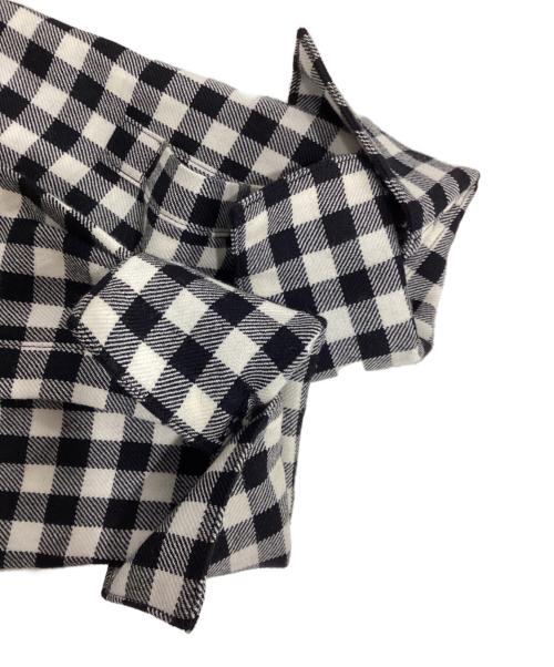 TAKESHI KOSAKA by Y's Pink Label（タケシコウサカ バイ ワイズピンクレーベル）TAKESHI KOSAKA by Y's Pink Label (タケシコウサカ バイ ワイズピンクレーベル) ギンガムチェックノーカラーシャツ ベージュ×ブラック サイズ:1の古着・服飾アイテム