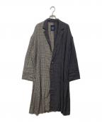 LIMI feuリミフゥ）の古着「チェックレーヨンコート LN-C01-800」｜グレー