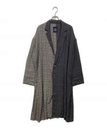 LIMI feu（リミフゥ）の古着「チェックレーヨンコート LN-C01-800」｜グレー