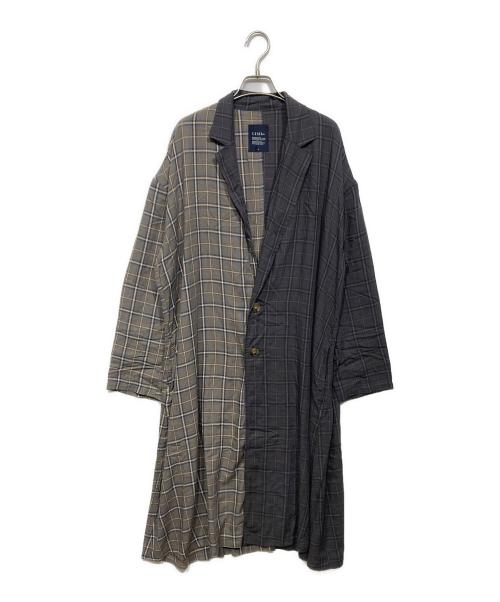 LIMI feu（リミフゥ）LIMI feu (リミフゥ) チェックレーヨンコート LN-C01-800 グレー サイズ:Sの古着・服飾アイテム