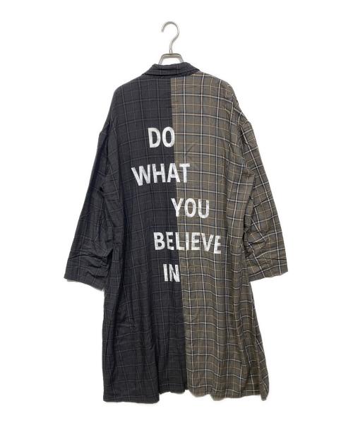 LIMI feu（リミフゥ）LIMI feu (リミフゥ) チェックレーヨンコート LN-C01-800 グレー サイズ:Sの古着・服飾アイテム