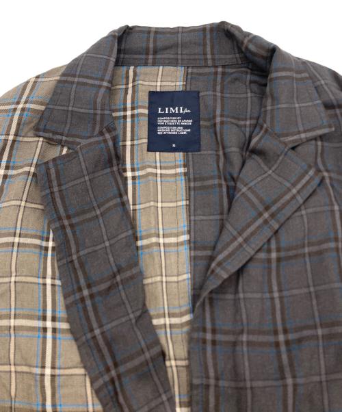 LIMI feu（リミフゥ）LIMI feu (リミフゥ) チェックレーヨンコート LN-C01-800 グレー サイズ:Sの古着・服飾アイテム