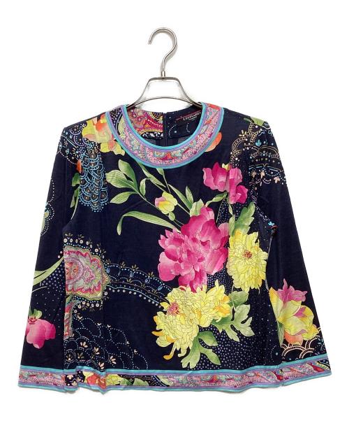 LEONARD（レオナール）LEONARD (レオナール) ウールシルクカットソー ブラック サイズ:Lの古着・服飾アイテム