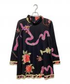 LEONARDレオナール）の古着「ウールシルクワンピース」｜ブラック