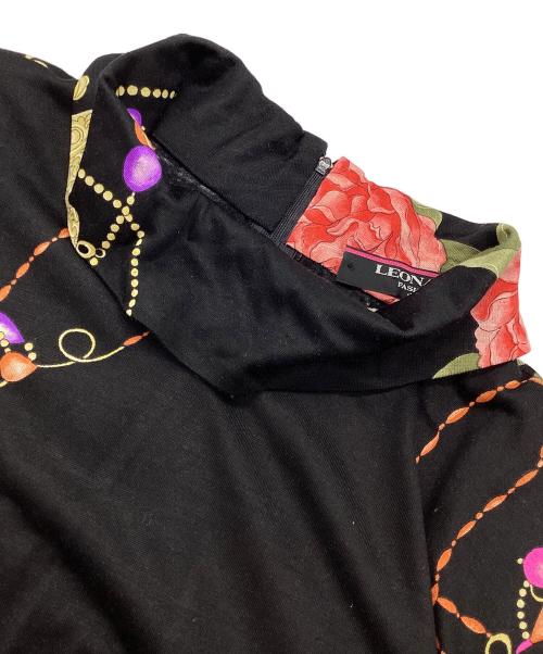 LEONARD（レオナール）LEONARD (レオナール) ウールシルクワンピース ブラック サイズ:Lの古着・服飾アイテム