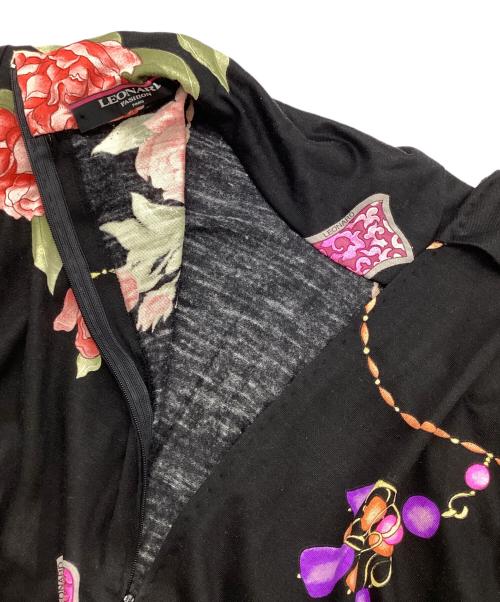 LEONARD（レオナール）LEONARD (レオナール) ウールシルクワンピース ブラック サイズ:Lの古着・服飾アイテム