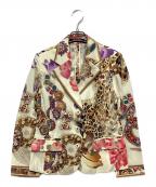 LEONARDレオナール）の古着「総柄3Bジャケット」｜ベージュ×ブラウン