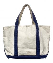 L.L.Bean（エルエルビーン）の古着「トートバッグ/ビーントート」｜ホワイト×ネイビー