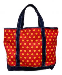 L.L.Bean（エルエルビーン）の古着「90’S USA製　ドット柄トートバッグ」｜レッド×オレンジ