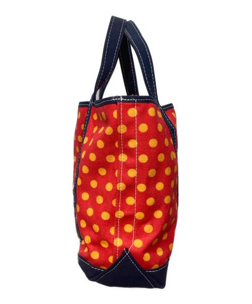 L.L.Bean（エルエルビーン）L.L.Bean (エルエルビーン) 90’S USA製　ドット柄トートバッグ レッド×オレンジの古着・服飾アイテム