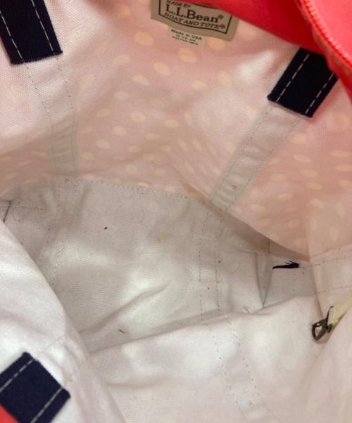 L.L.Bean（エルエルビーン）L.L.Bean (エルエルビーン) 90’S USA製　ドット柄トートバッグ レッド×オレンジの古着・服飾アイテム