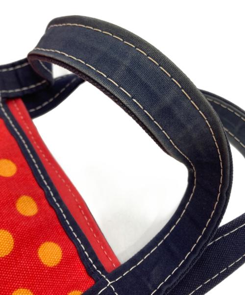 L.L.Bean（エルエルビーン）L.L.Bean (エルエルビーン) 90’S USA製　ドット柄トートバッグ レッド×オレンジの古着・服飾アイテム
