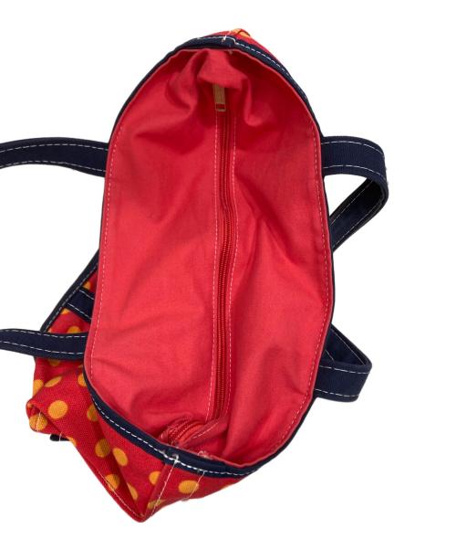 L.L.Bean（エルエルビーン）L.L.Bean (エルエルビーン) 90’S USA製　ドット柄トートバッグ レッド×オレンジの古着・服飾アイテム