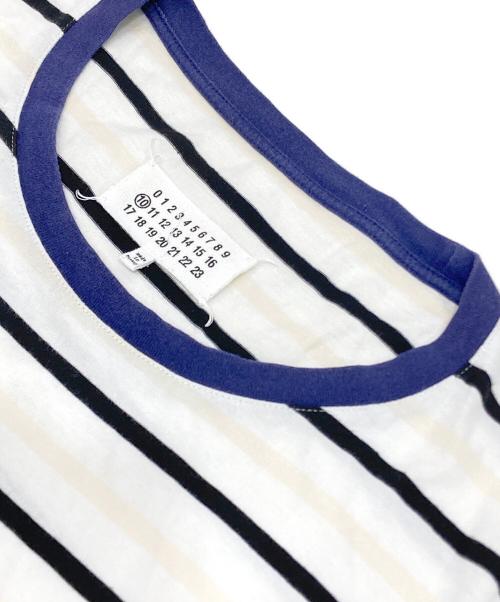 Maison Margiela（メゾンマルジェラ）Maison Margiela (メゾンマルジェラ) ボーダーカットソー ホワイト×ブラック サイズ:Mの古着・服飾アイテム