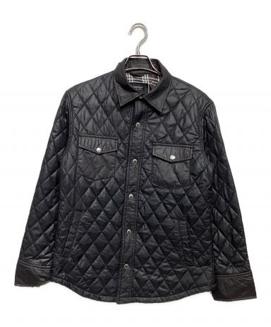バーバリーブラックレーベル　レザージャケット　レザーコート　キルティング　黒 中古・古着通販】BURBERRY BLACK LABEL (バーバリーブラックレーベル