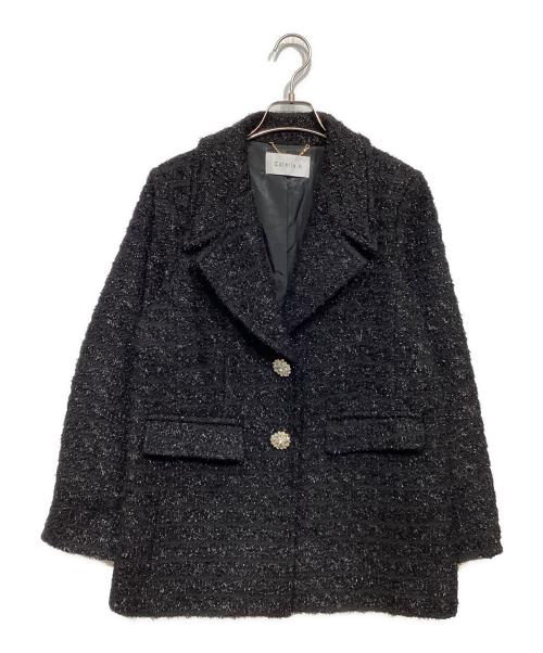 Estella.K（エステラケー）Estella.K (エステラケー) ビジューツイードコート ブラック サイズ:Freeの古着・服飾アイテム