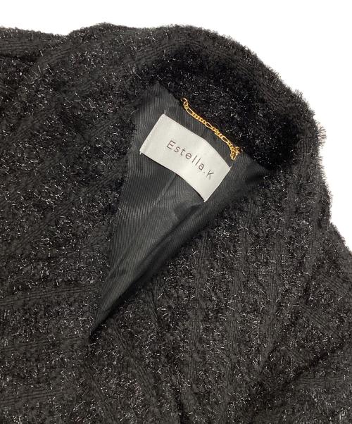 Estella.K（エステラケー）Estella.K (エステラケー) ビジューツイードコート ブラック サイズ:Freeの古着・服飾アイテム