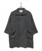 VOAAOVヴォアーブ）の古着「RECYCLE HERRINGBONE BLANKET Long Coat」｜グレー