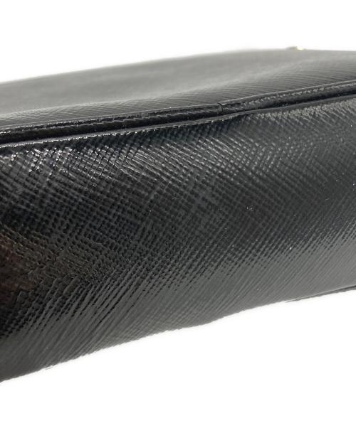 PRADA（プラダ）PRADA (プラダ) サフィアーノ ヴェルニリボン ミニショルダーバッグ ブラックの古着・服飾アイテム