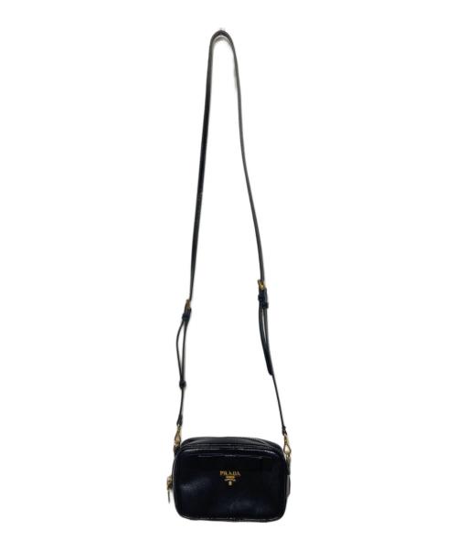 PRADA（プラダ）PRADA (プラダ) サフィアーノ ヴェルニリボン ミニショルダーバッグ ブラックの古着・服飾アイテム