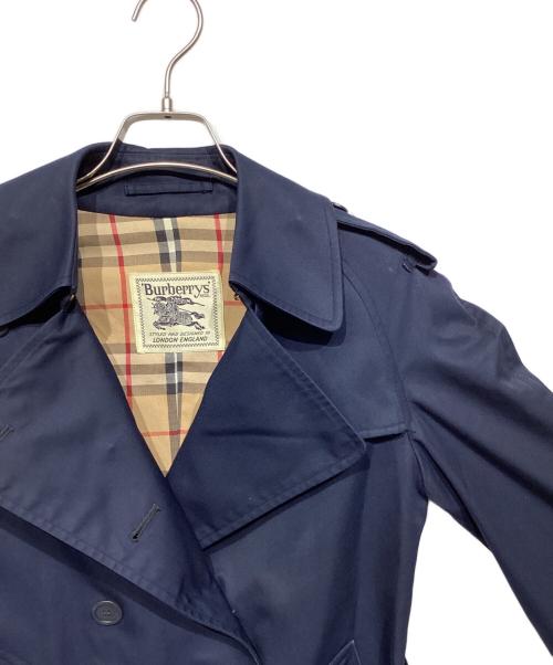 Burberry's（バーバリー）Burberry's (バーバリー) 裏ノバチェックトレンチコート ネイビー サイズ:Sの古着・服飾アイテム