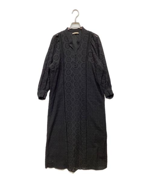 ne quittez pas（ヌキテパ）ne quittez pas (ヌキテパ) コットンレースワンピース ブラック サイズ:Sの古着・服飾アイテム