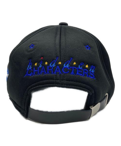 TOKYO VITAMIN（トウキョウビタミン）TOKYO VITAMIN (トウキョウビタミン) hidden CHARACTERS (ヒドゥン ・キャラクターズ) 刺繍キャップ ブラックの古着・服飾アイテム