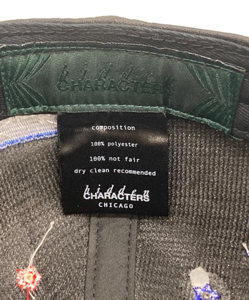 TOKYO VITAMIN（トウキョウビタミン）TOKYO VITAMIN (トウキョウビタミン) hidden CHARACTERS (ヒドゥン ・キャラクターズ) 刺繍キャップ ブラックの古着・服飾アイテム