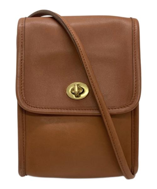 COACH（コーチ）COACH (コーチ) レザーショルダーバッグ ブラウンの古着・服飾アイテム
