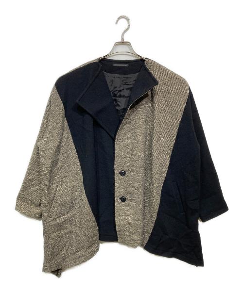 Y's（ワイズ）Y's (ワイズ) バイカラーネップコート グレー×ブラック サイズ:1の古着・服飾アイテム