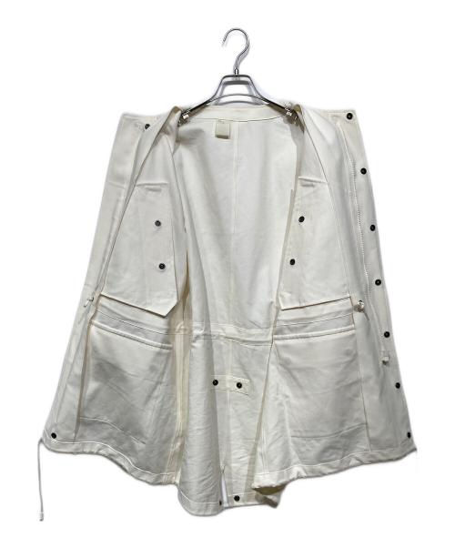 N.HOOLYWOOD（エヌ ハリウッド）N.HOOLYWOOD (エヌ ハリウッド) ノーカラーモッズコート ホワイト サイズ:38の古着・服飾アイテム