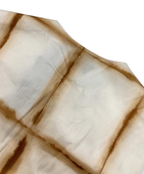 PRADA（プラダ）PRADA (プラダ) ノースリーブ ウエストギャザーワンピース　P3B37 ベージュ×ホワイト サイズ:44Sの古着・服飾アイテム