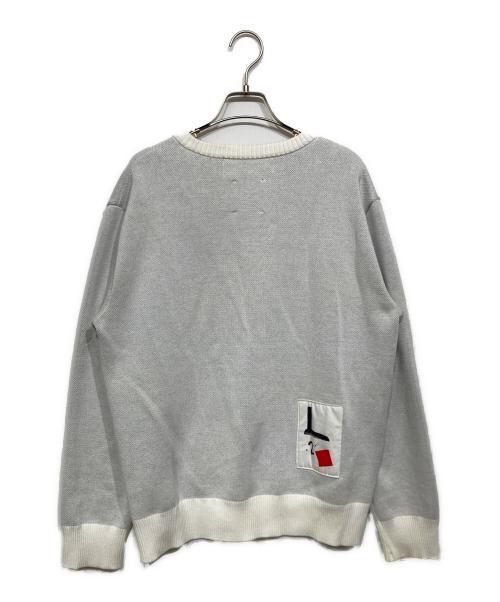 MEDICOM TOY LIFE ENTERTAINMENT（メディコムトイ・ライフエンターテイメント）MEDICOM TOY LIFE ENTERTAINMENT (メディコムトイ・ライフエンターテイメント) KNIT GANG COUNCIL (ニットガングカウンシル) デザインニット ホワイト×ブラック サイズ:Lの古着・服飾アイテム