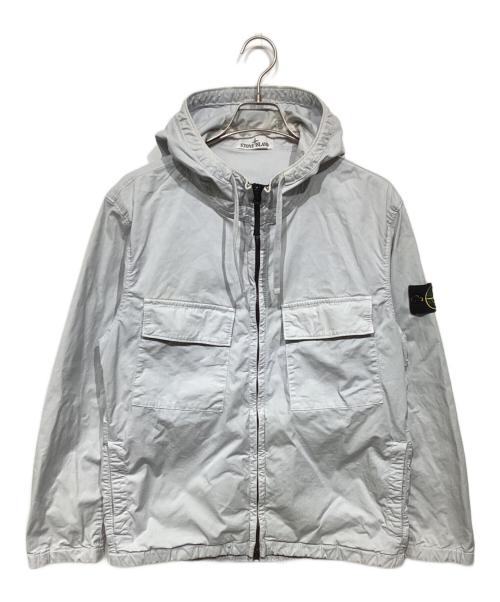 STONE ISLAND（ストーンアイランド）STONE ISLAND (ストーンアイランド) Supima Cotton Twill Stretch-TC Hooded Jacket ライトグレー サイズ:Lの古着・服飾アイテム
