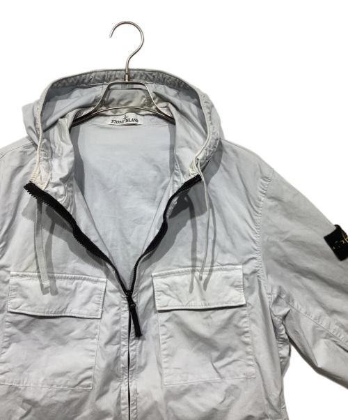 STONE ISLAND（ストーンアイランド）STONE ISLAND (ストーンアイランド) Supima Cotton Twill Stretch-TC Hooded Jacket ライトグレー サイズ:Lの古着・服飾アイテム