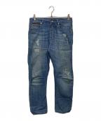 BRUNELLO CUCINELLIブルネロクチネリ）の古着「ダメージ加工デニムパンツ」｜インディゴ