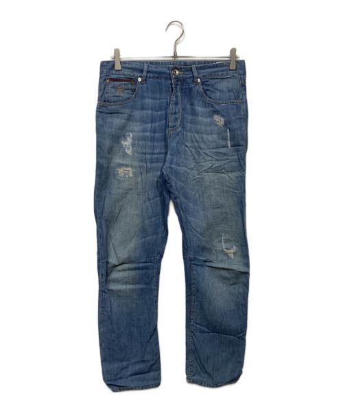BRUNELLO CUCINELLI（ブルネロクチネリ）BRUNELLO CUCINELLI (ブルネロクチネリ) ダメージ加工デニムパンツ インディゴ サイズ:46の古着・服飾アイテム