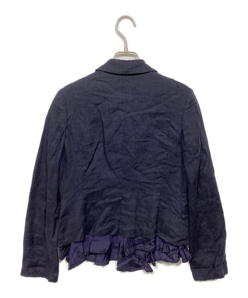 COMME des GARCONS COMME des GARCONS（コムデギャルソン コムデギャルソン）COMME des GARCONS COMME des GARCONS (コムデギャルソン コムデギャルソン) 丸襟フロント切替リネンブラウス ネイビー サイズ:Sの古着・服飾アイテム