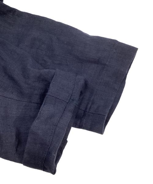 COMME des GARCONS COMME des GARCONS（コムデギャルソン コムデギャルソン）COMME des GARCONS COMME des GARCONS (コムデギャルソン コムデギャルソン) 丸襟フロント切替リネンブラウス ネイビー サイズ:Sの古着・服飾アイテム