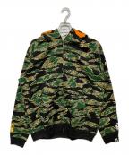 A BATHING APEア ベイシング エイプ）の古着「ABC CAMO TIGER FULL ZIP HOODIE/カモ柄フーディー」｜グリーン