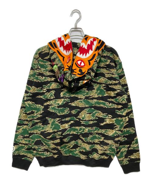 A BATHING APE（ア ベイシング エイプ）A BATHING APE (ア ベイシング エイプ) ABC CAMO TIGER FULL ZIP HOODIE/カモ柄フーディー グリーン サイズ:Lの古着・服飾アイテム
