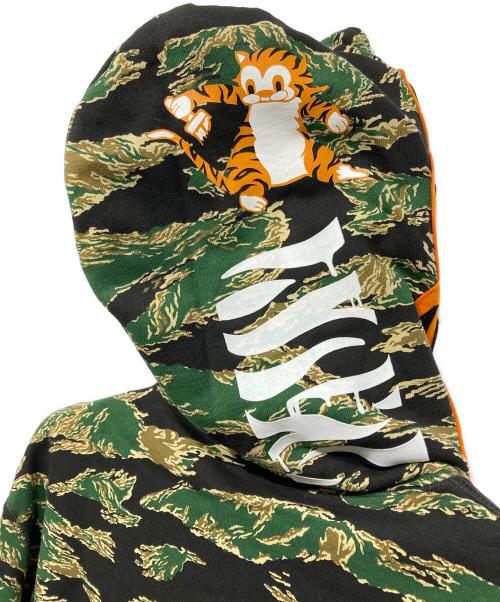 A BATHING APE（ア ベイシング エイプ）A BATHING APE (ア ベイシング エイプ) ABC CAMO TIGER FULL ZIP HOODIE/カモ柄フーディー グリーン サイズ:Lの古着・服飾アイテム