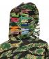 中古・古着 A BATHING APE (ア ベイシング エイプ) ABC CAMO TIGER FULL ZIP HOODIE/カモ柄フーディー グリーン サイズ:L：25000円