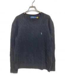 POLO RALPH LAUREN（ポロ・ラルフローレン）の古着「カシミヤ混ミニポニーニット」｜ブラック